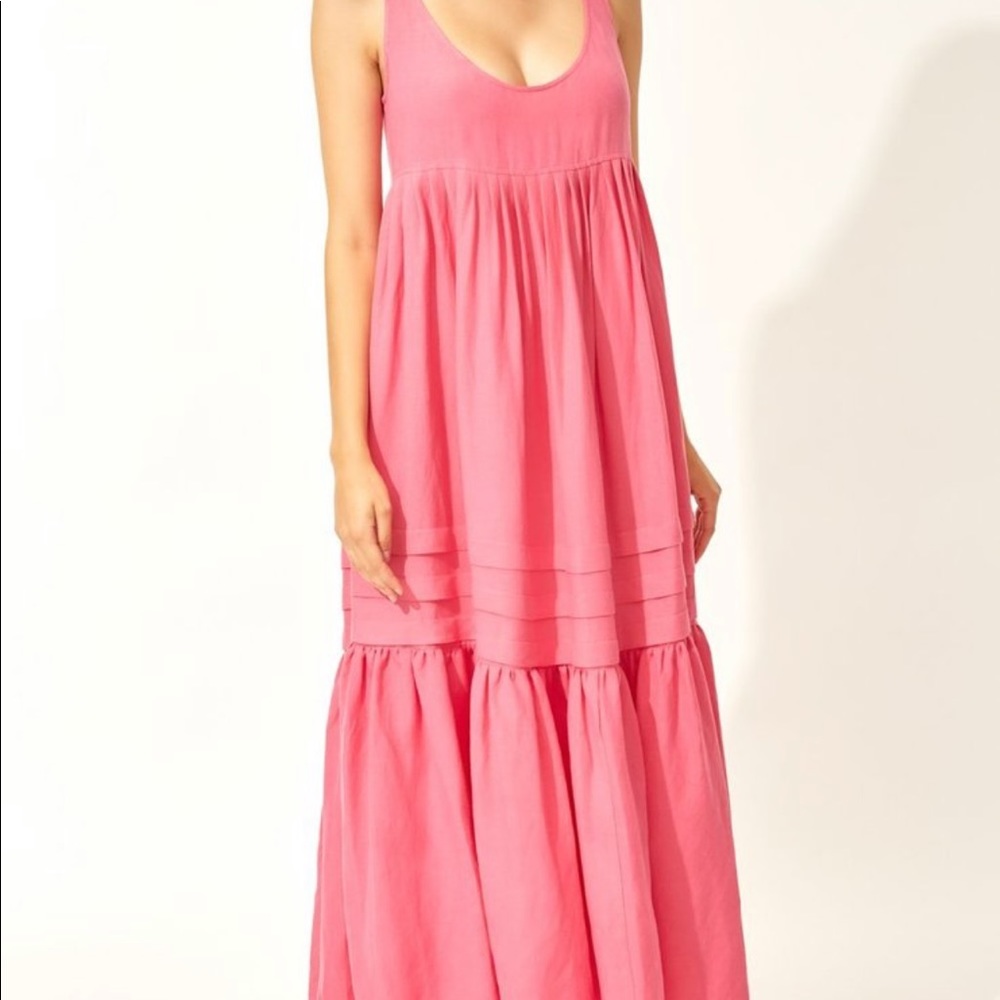 Solid & Striped Empire Linen Maxi Dress